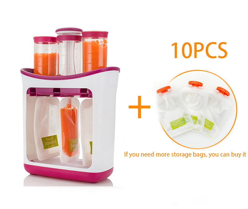 Baby Lebensmittel Hersteller Baby-Lebensmittel-Container Lagerung Liefert Neugeborenen Obst Organisation Container mit 10 Beutel Squeez Lagerung Tasche: Maschine