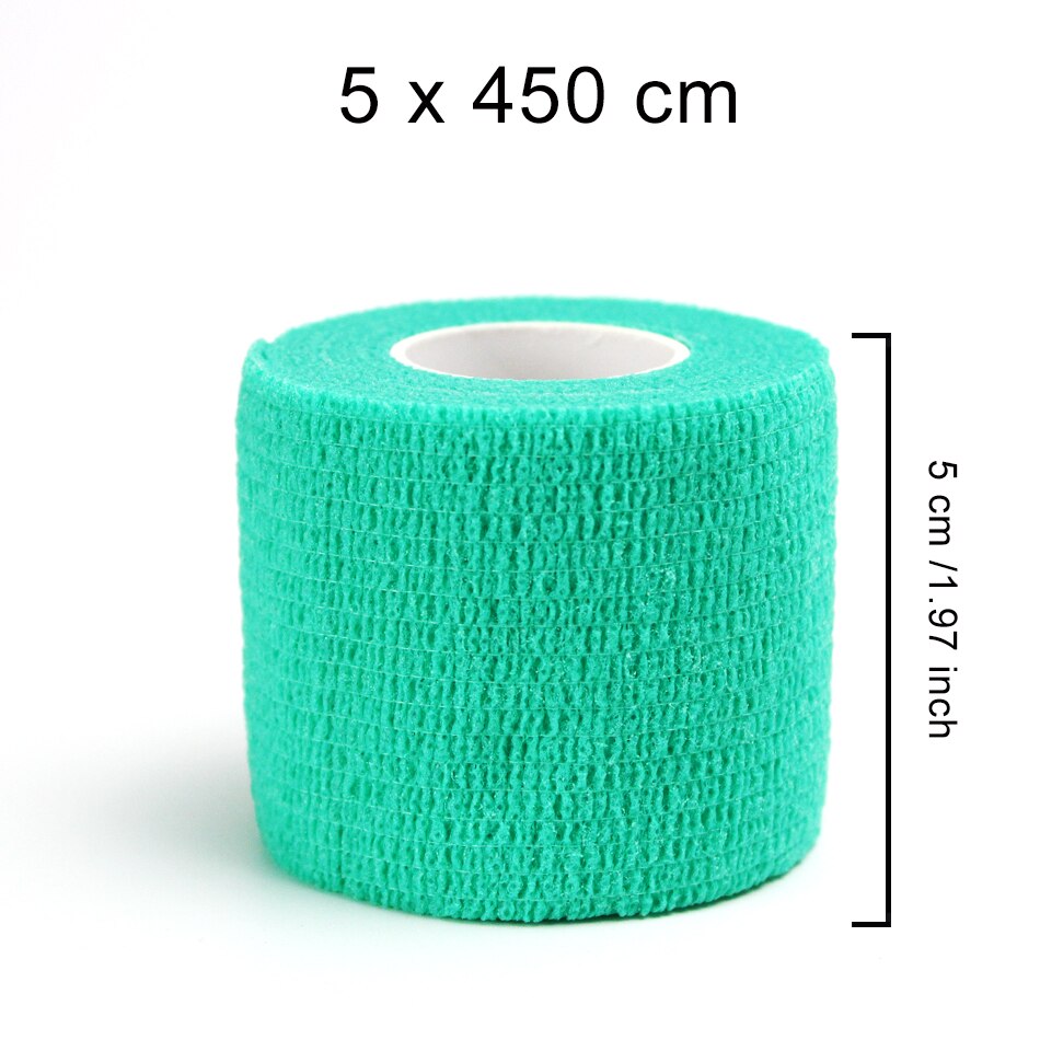 WorthWhile 5CM*450CM Self Adhesive Elastic Bandage Non-woven Fabric Tape Fitness Gear Knee Elbow Support Injury Pad: Deep Green