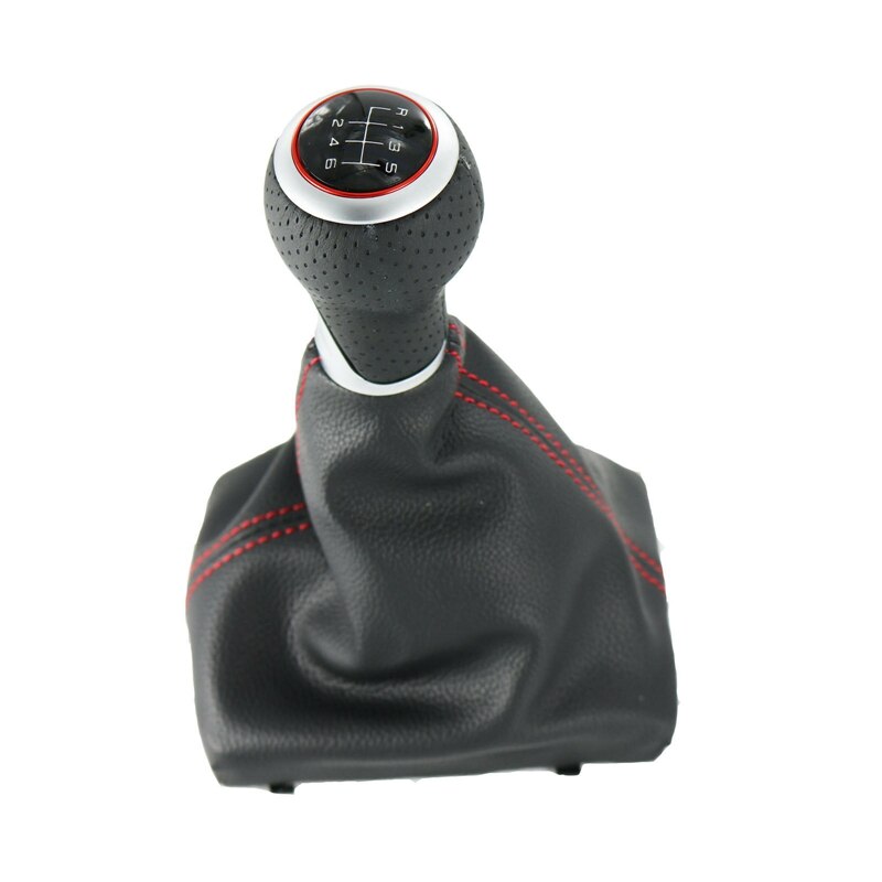 Auto 6 Speed Lederen Shifter Pookknop Met Boot Cover Handvat Voor-A3 S3 8P 2003 A4 S4 Q5 2007