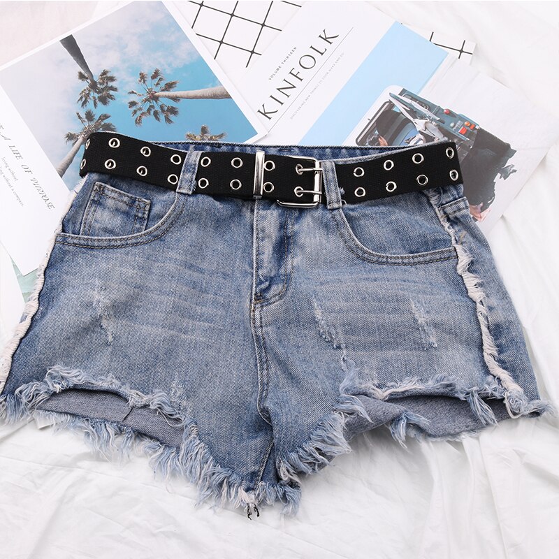 Punk Casual Canvas Unisex Riem Dubbele Rij Gaten Pin Vierkante Gesp Taille Riem Wit Zwart Student Vrouwen Mannen Jeans tailleband: Black