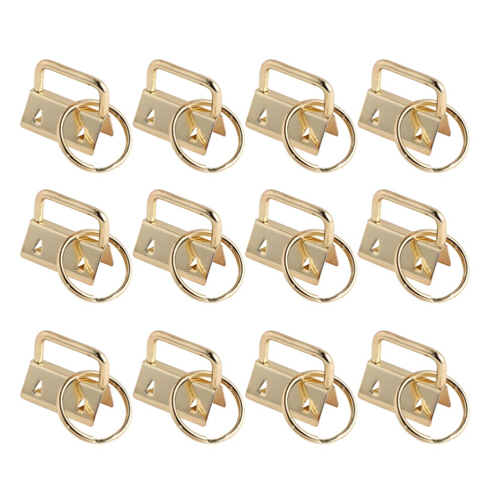 50Pcs DIY Fabric Hardware Key Chain Fob Wristlet Hardware with Key Ring for Lanyard Luggage Strap Accessories（25mm, Silver): Picture 2