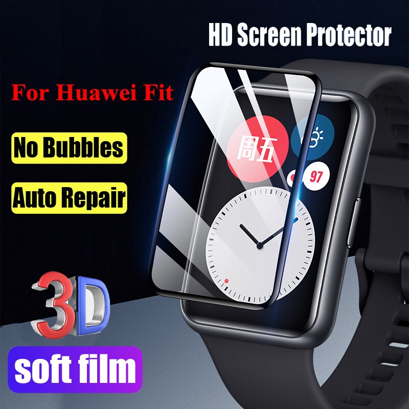 Película protectora de pantalla a prueba de agua para reloj Huawei, accesorios de película protectora de hidrogel suave de TPU para reloj inteligente Huawei Fit