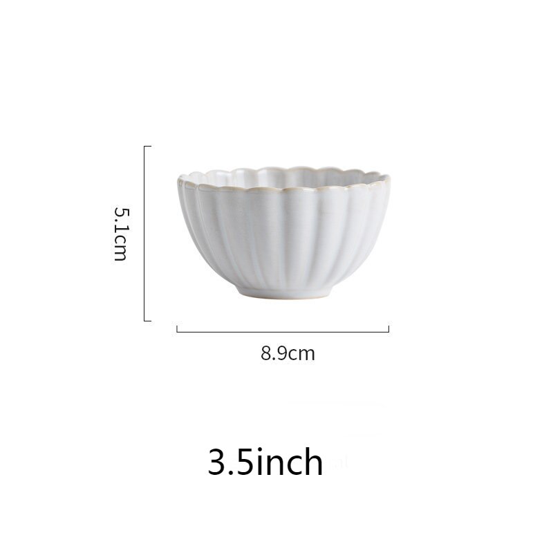 Juego de platos de cerámica blanca PARA CENA, plato para carne, ensalada, postre, desayuno, taza de café, Serie de vajilla de estilo nórdico: 3.5 Inch Bowl