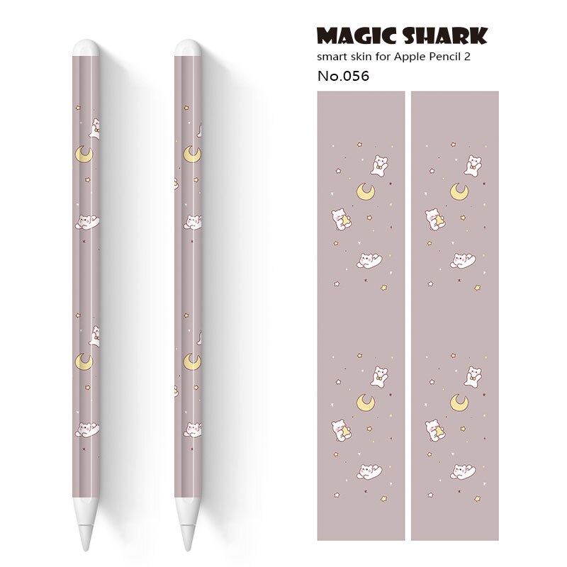 Magic Shark Cute Cartoon Rabbit Bear Ultra Thin 3M PVC Film Case Skin Tape Sticker for Apple Pencil 2 Stylus