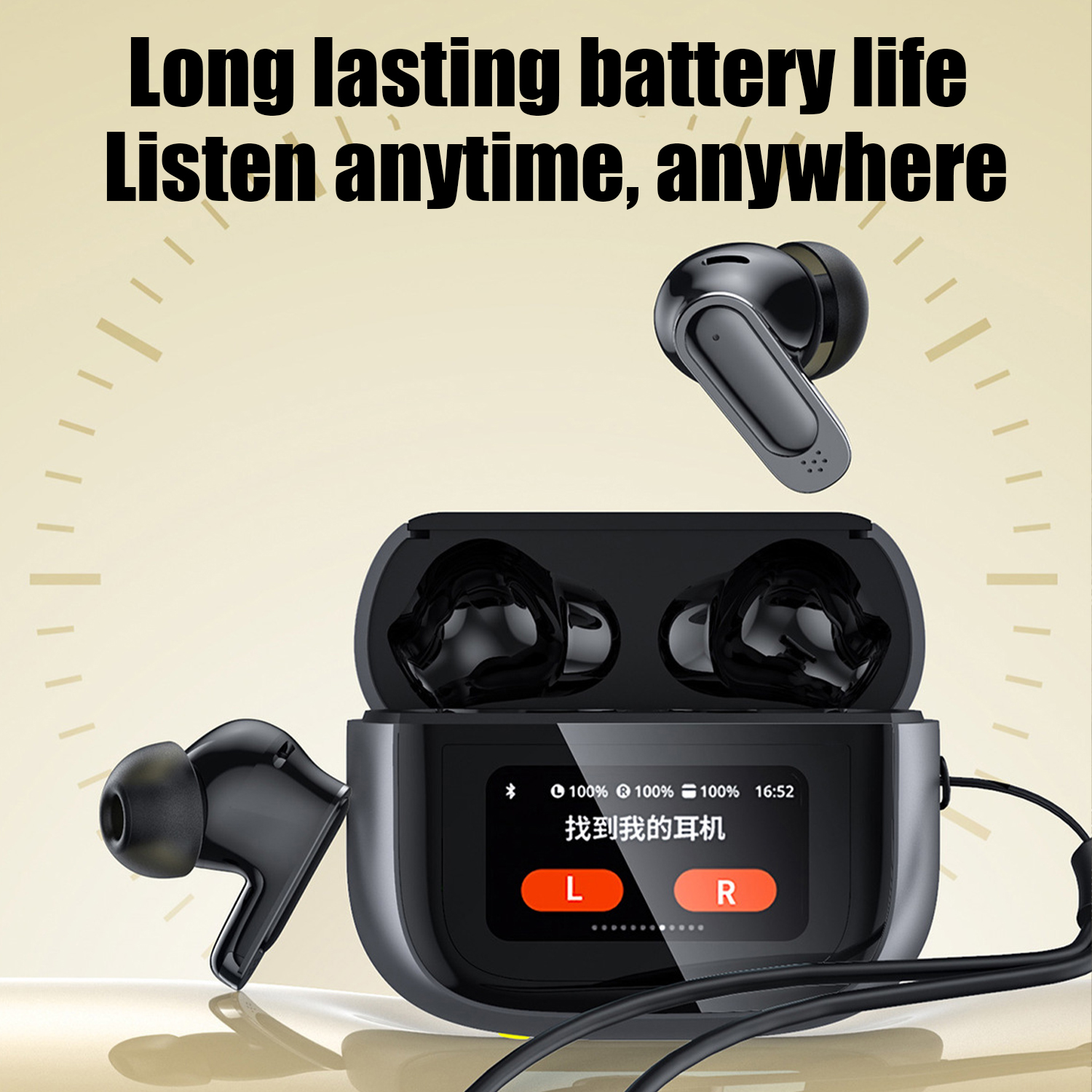 Xiaomi V11 Wireless Bluetooth Earphones Headphones Outdoor Sport Headset Noise Reduction With Display Touch Control Earbuds