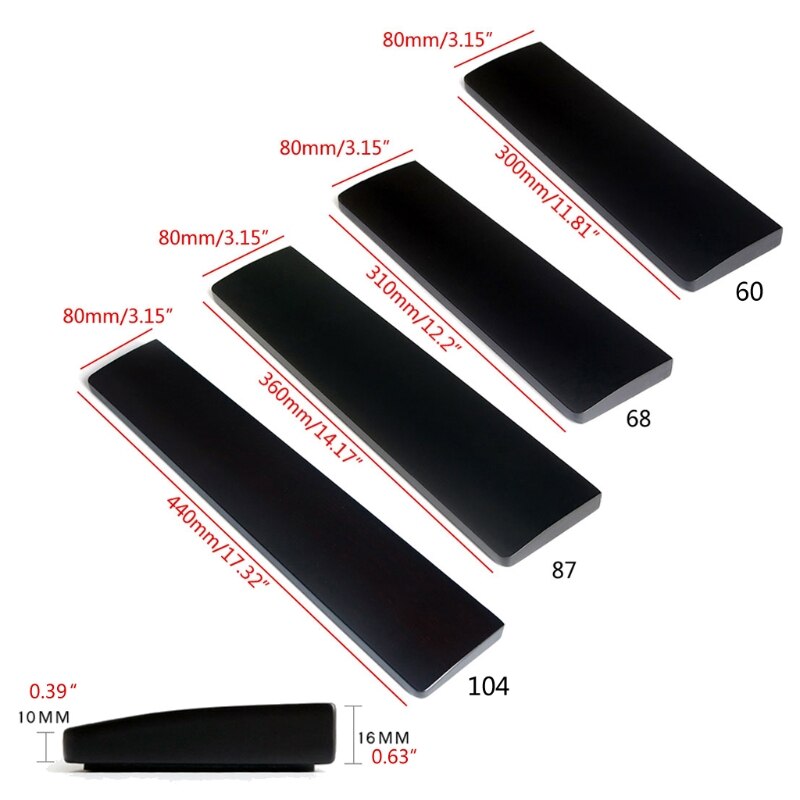 Wood Wrist Rest Pad Keyboard Wood Black Wrist Rest Support Protection With Anti-Slip Pad for Mechanical Keyboard