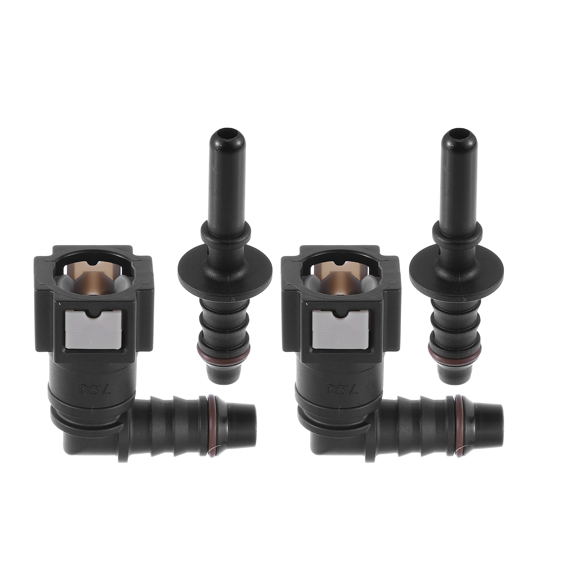 X autohaux 2 einstellen 4Stck 6,3mm 7,89mm 8mm 90 Grad Biegung Kraftstoff leitung Schlauch Schnell verschluss Anschluss Schlauch Kraftstoff leitung Kupplung: Grau