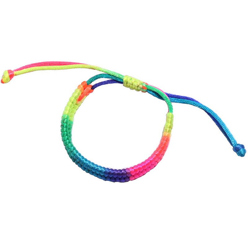 Donne uomini coppie Arcobaleno braccialetto della cinghia di nylon arcobaleno braccialetto amanti della tela di canapa meritano di agire il ruolo di cinghia braccialetto colorato: style D