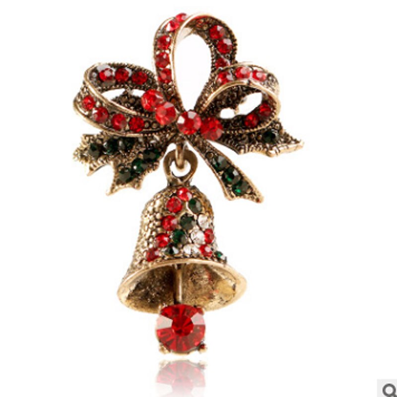Julebroche år vintage nål rhinsten krystal corsage banket nåle dekorationer badge udsøgte brocher: C