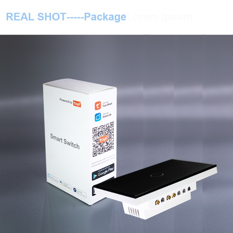 Tuya Smart Life WIFI US wall light touch switch, US crystal, glass panel App remote control Timing via Siri,Alexa,google home