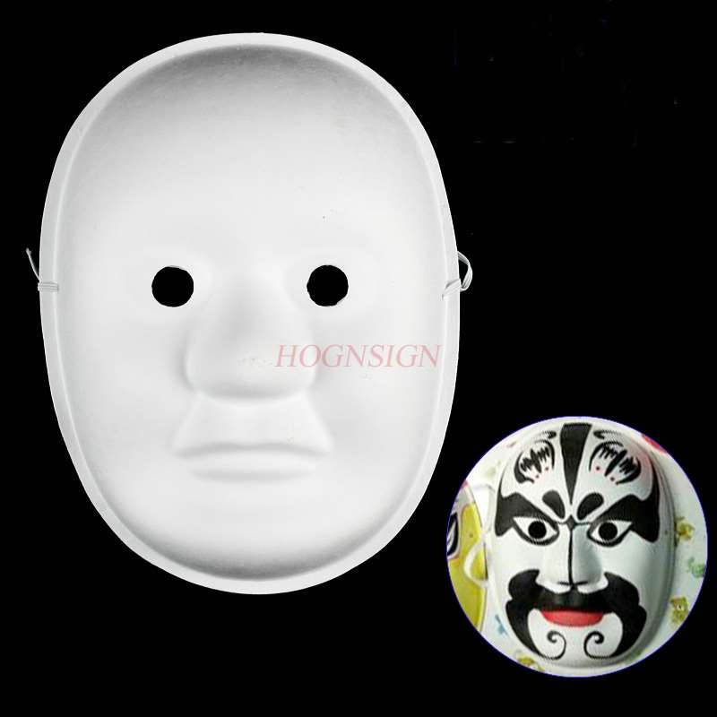 Kindergarten handmade pulp Peking opera mask white child blank painting hand drawn