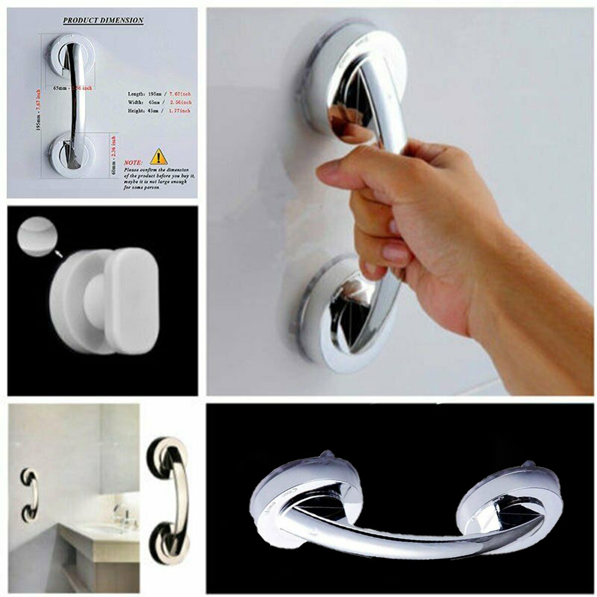 Przyssawka klamka Super moc pomocna poręcz ściągacza mocne wsparcie bezpieczeństwa poręcz uchwyt podłokietnik bezśladowy wielokrotne użycie