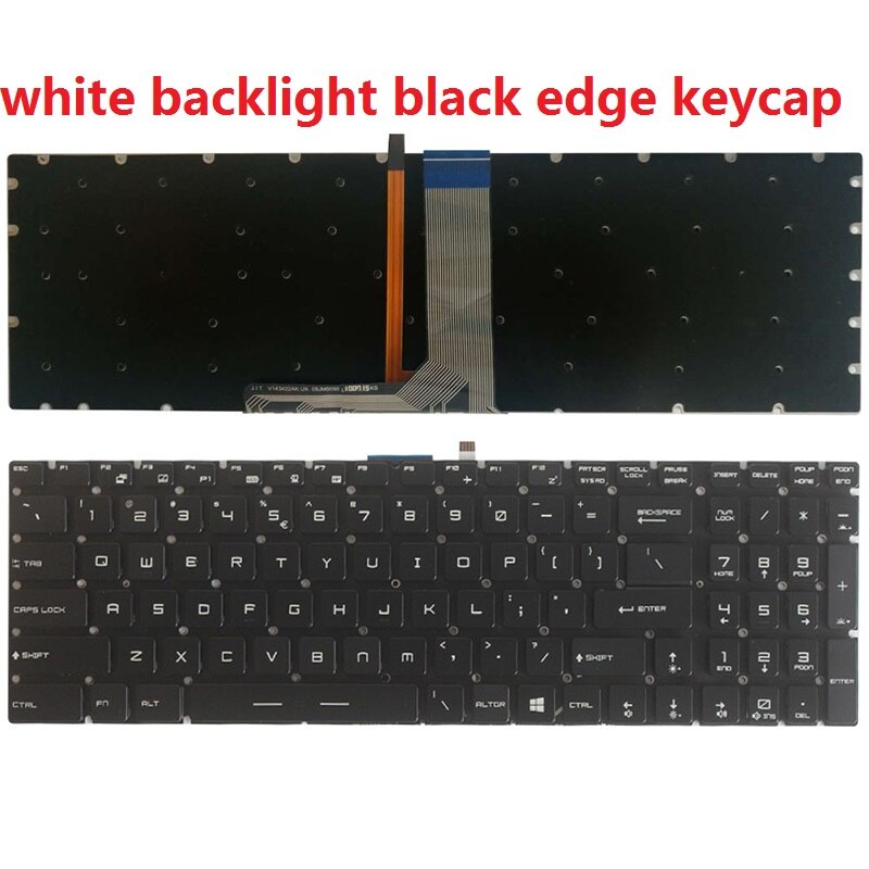 oss laptop tastatur til msi  gp63 8re/8rf ms -16 p 3 ms-16 p 5 oss tastatur