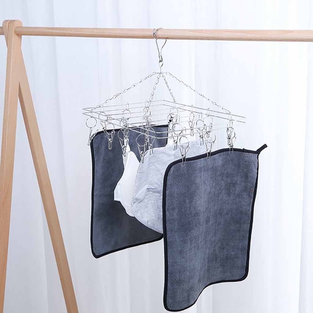 20 Peg Metal Sock Clothes Hanger Proof Airer Dryer Underwear Drying Rack Stainless Steel Fasteners Clothes Drying Rack Hanger