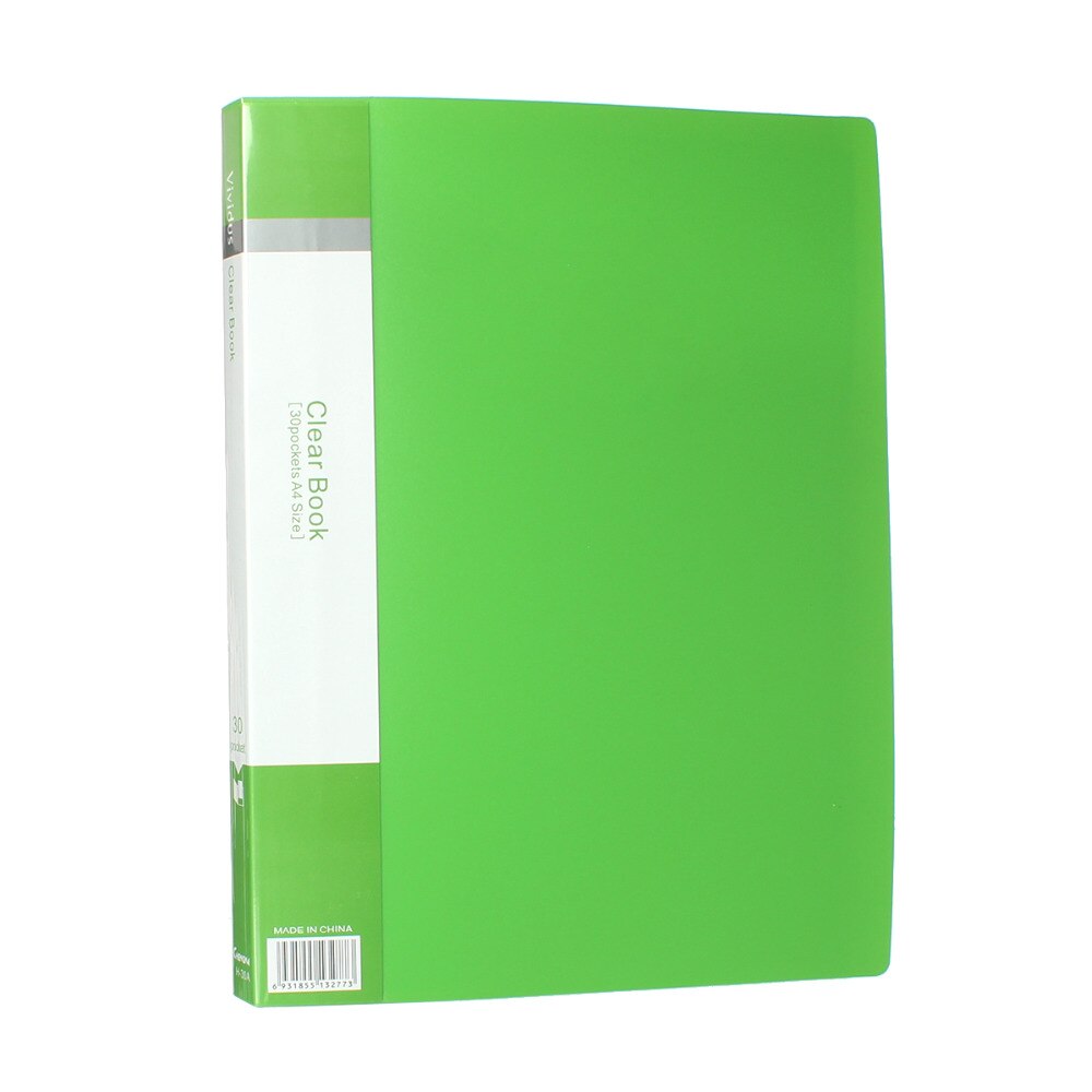 PVC clair livre A4 papier fichier dossier 30 poche présentation Document Rectangle bleu clair jaune violet couleurs, 1 PC