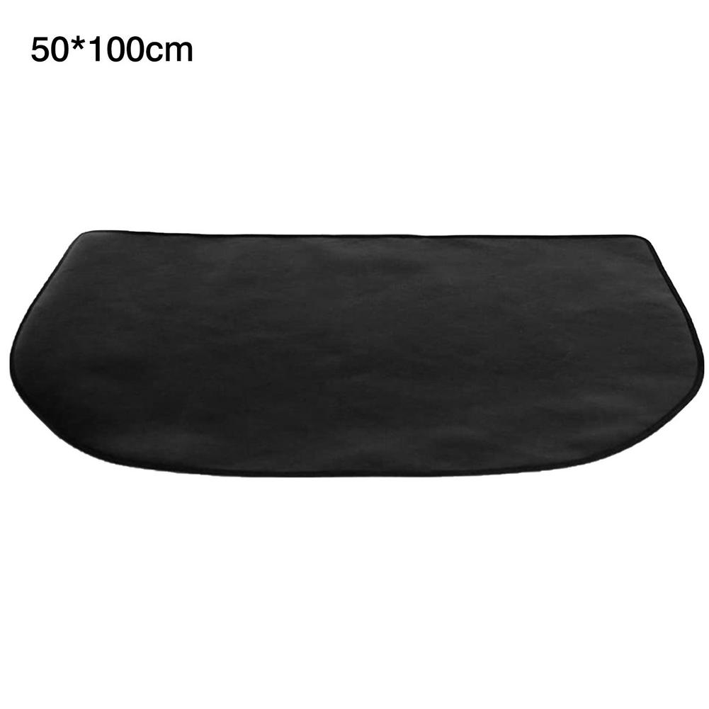 Tulenkestävä matto grilli matto lasikuitu silikonimatto puoliympyrän muotoinen palonestoaine matto palo kuoppa matto ulkona bbq työkalu: 50 x 100cm