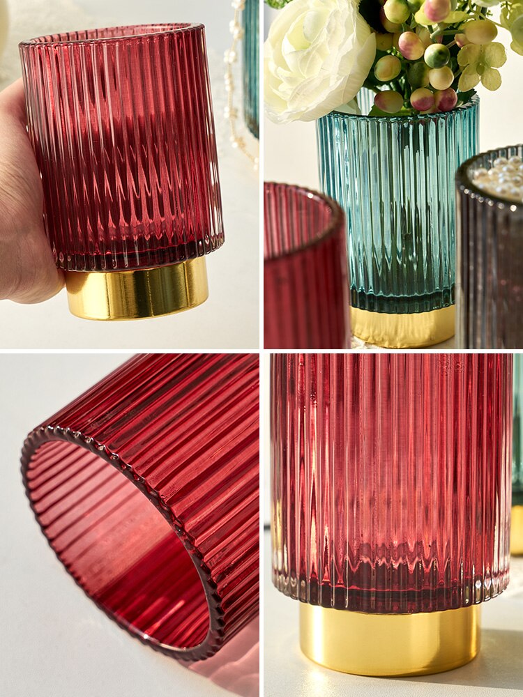 Glass Vase Office Art Flower Arrangement Vase Home Guest Coffee Table Desktop Decoration Home Decoration Glass Transparent Vase