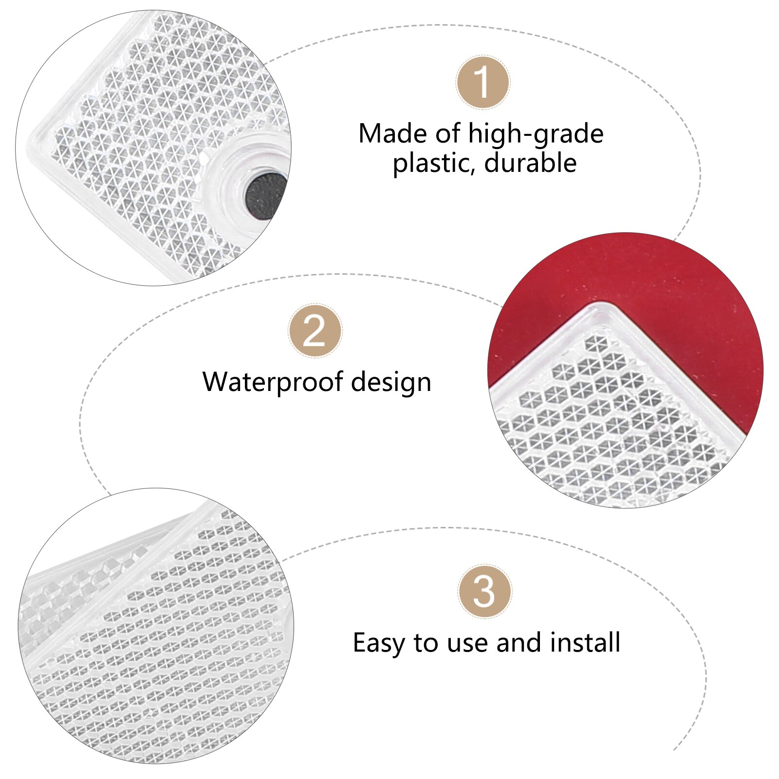 20 Pcs Waterdichte Auto Reflectoren Reflecterende Boards Reflecterende Strip Waarschuwing Tapes