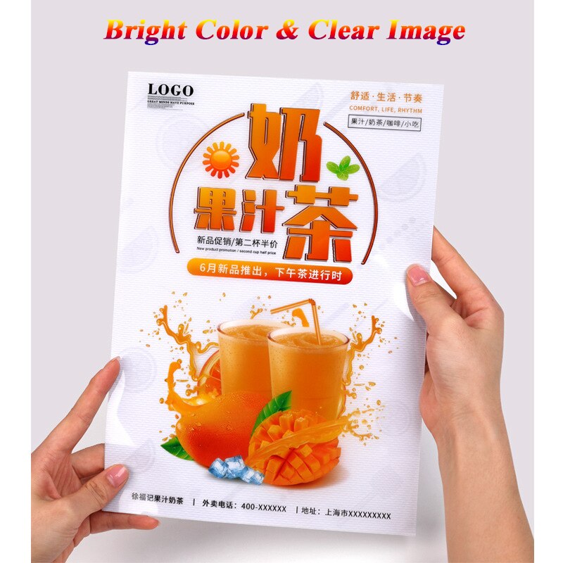 Papel fotográfico de cristal A4 PET, adhesivo de alta luminosidad, adhesivo trasero, 20 hojas, tarjeta de autobús de impresión de tinta