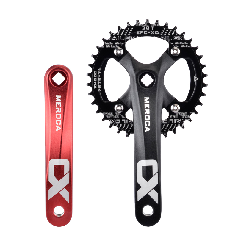 MEROCA Bicycle Crank Chainwheel 104BCD MTB Bike Crankset Aluminum Alloy with Bottom 170mm Crank Black 32/34/36/38/40/42T Plate