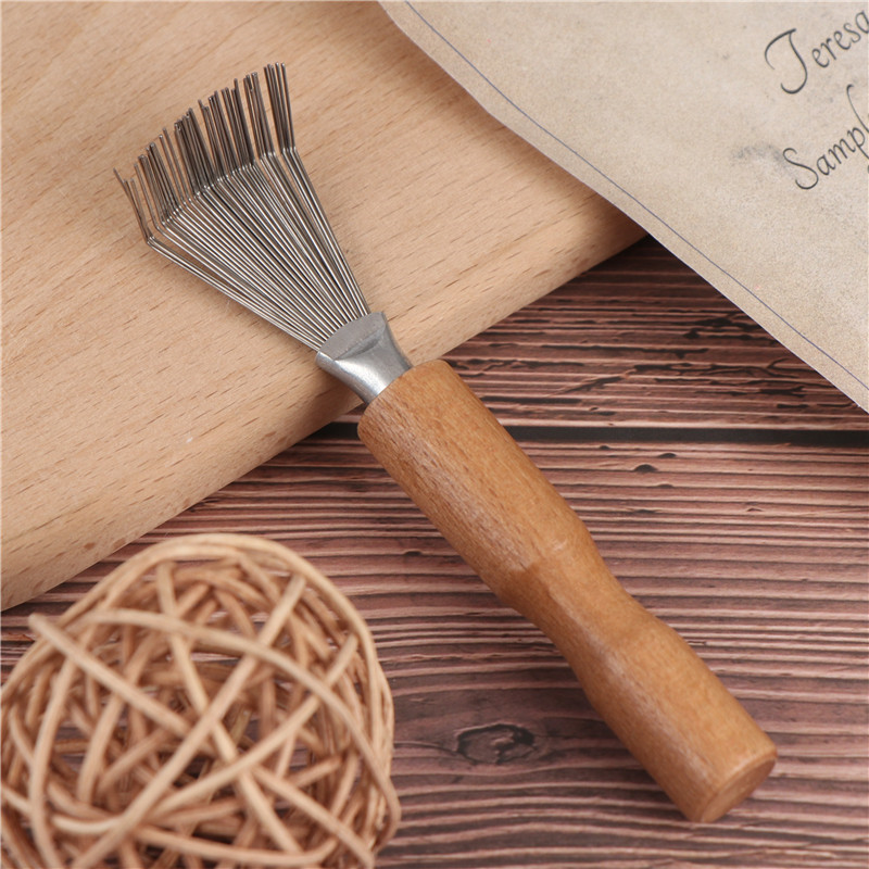 1Stck Holz Kamm Reiniger empfindlich Reinigung Abnehmbare Haar Pinsel Kamm Reiniger Werkzeug Griff Embeded Werkzeug Gebrochen Haar Reiniger
