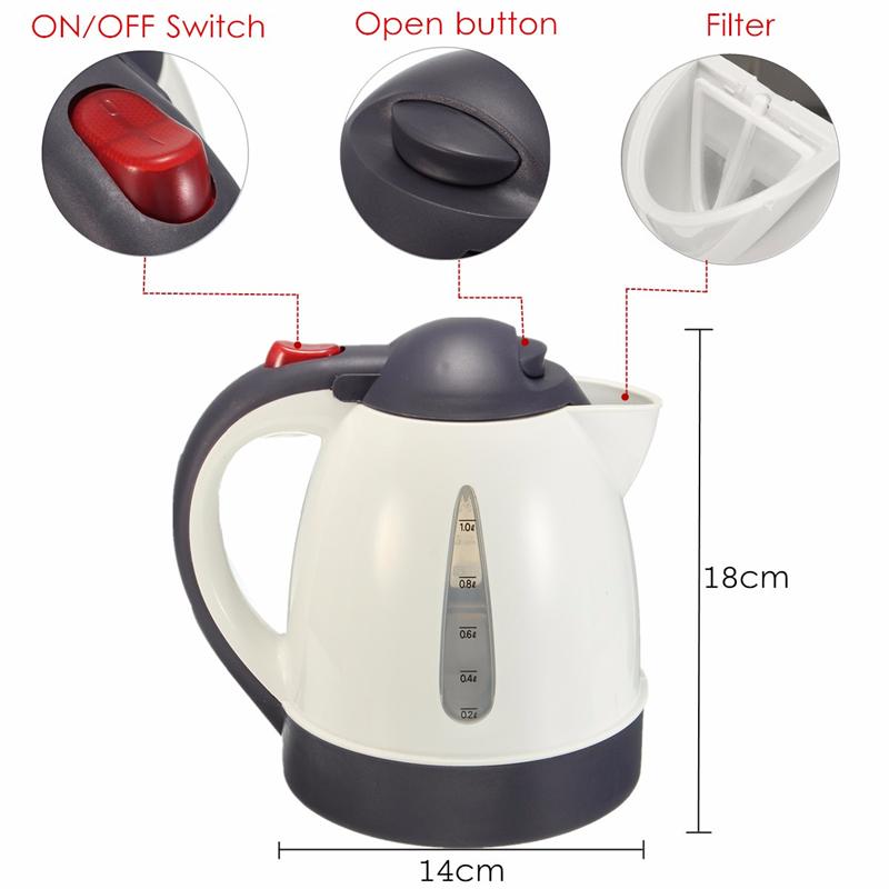 Hervidor de agua para coche de 1000ML, calentador de agua portátil para viaje Auto de 12V/24V para té y café, vehículo de gran capacidad de acero inoxidable 304