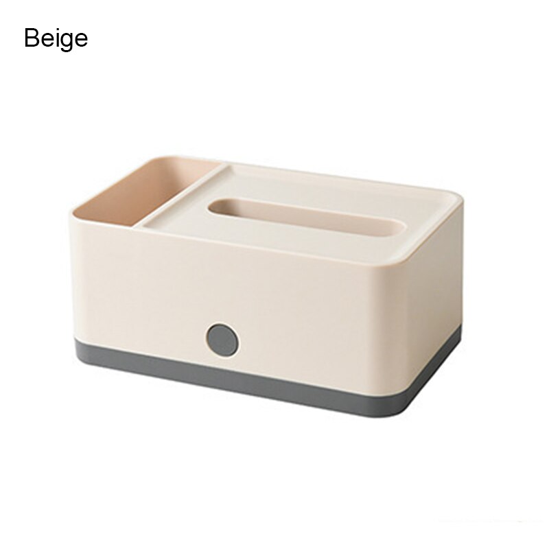 Good Healthy Simple Multifunctional Tissue Box Desktop Sundries Storage 2 Dual Use Case 22x13.3x9.6cm: Beige