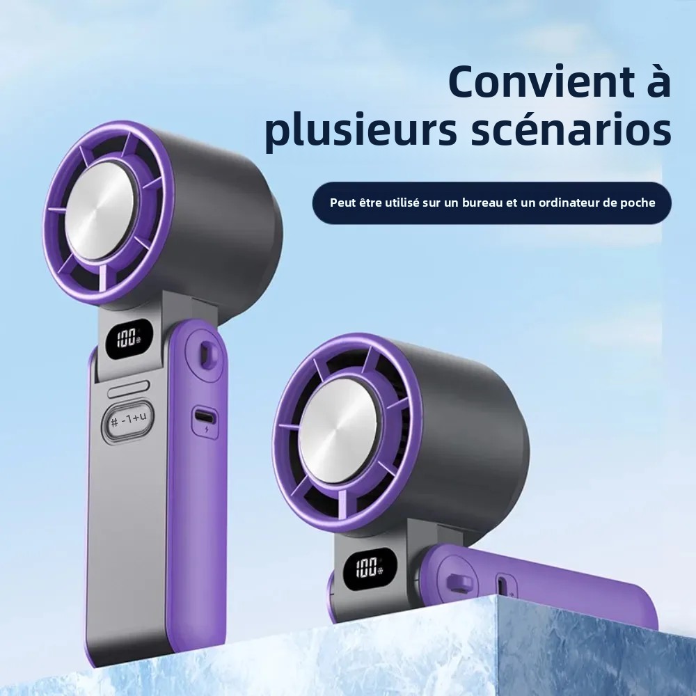 Handheld Luchtkoude Ventilator 3600mAh USB Oplaadbare Outdoor Mini Koelventilator Met 100 Speed Wind Koud Kompres Opvouwbare Desktop Fan