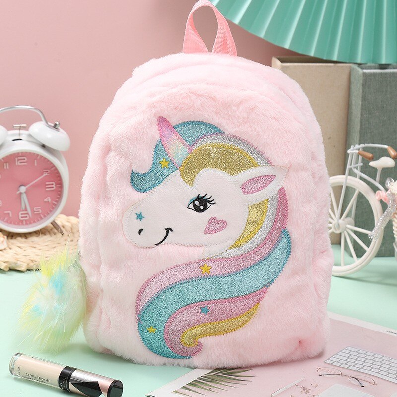 3D Karikatur Tier Einhorn Baby Rucksäcke Kindergarten Schoolbag Kinder Rucksack Kinder Schule Taschen Mädchen Jungen Rucksäcke: Rosa