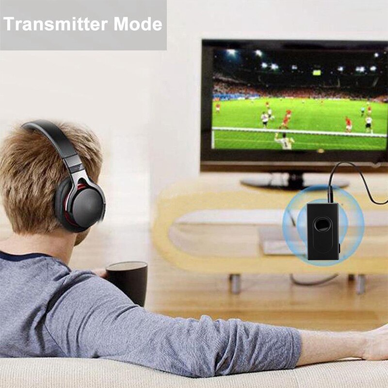 Adaptador de música y Audio estéreo portátil, receptor y transmisor inalámbrico con Bluetooth V4.2, baja latencia, , 2 en 1