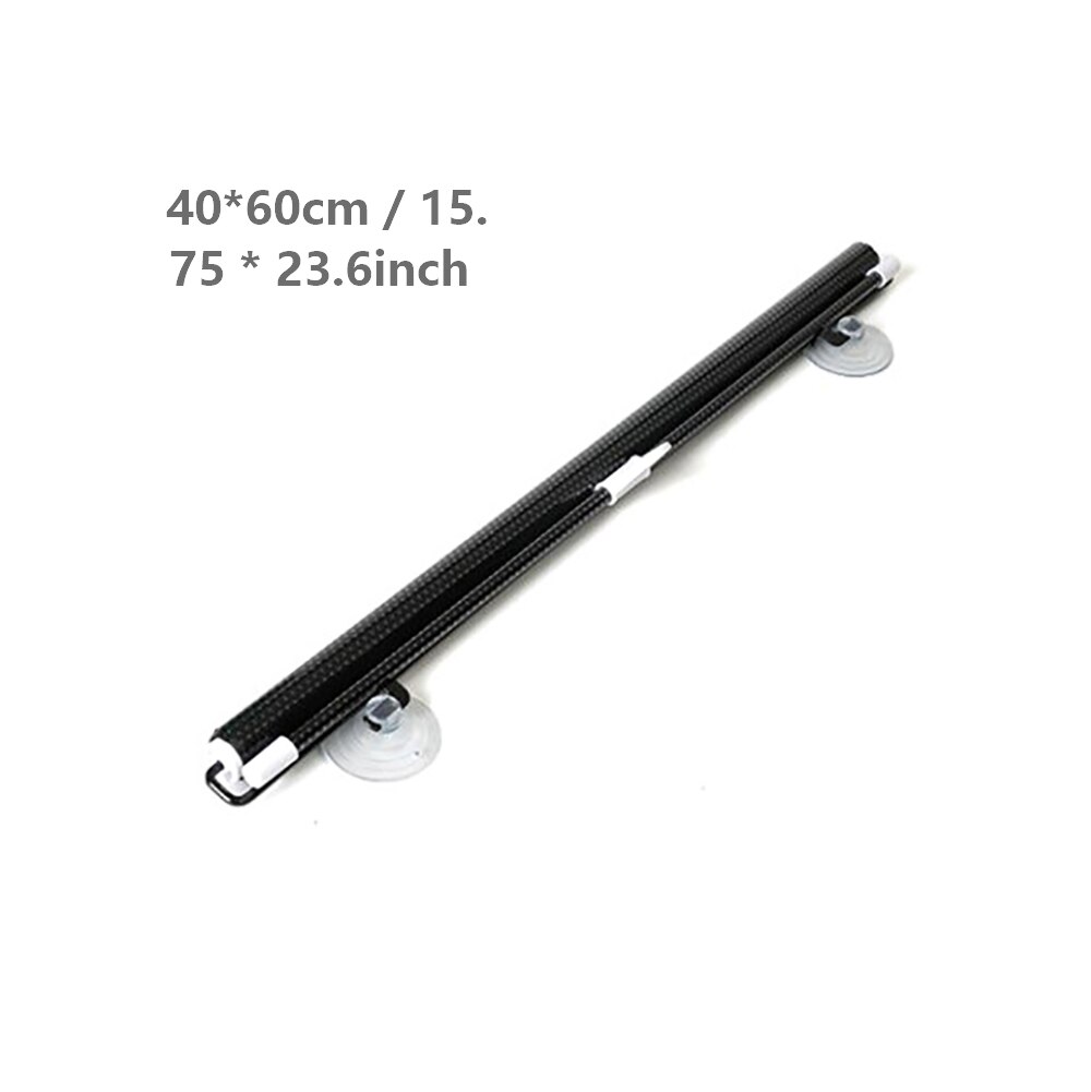 1Pc PVC Universal Car Front Windshield Retractable Sun Shade Heat Insulation Curtain Retractable Cover Sun-proof Block: Black 40x60cm