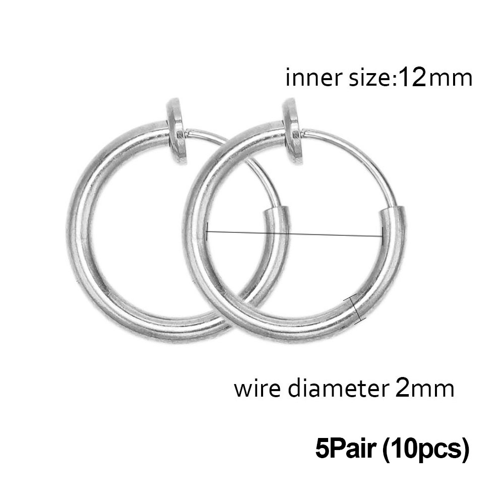 1-5 pares de aros de Clip de acero inoxidable sin agujeros para las orejas sin pendiente de perforación para pendiente de Clip sin perforación fabricación de joyas: Chapado en oro antiguo
