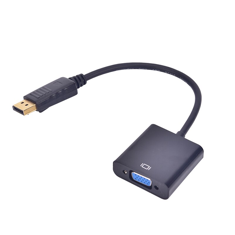 Displayport Dp Male Naar Vga Vrouwelijke Adapter Display Port Kabel Converter Zwart: Default Title