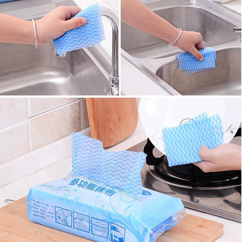 80PCS Kitchen Cleaning Cloth Rags Wiping Scouring Pad Dishcloth Bathroom Washing Cloth