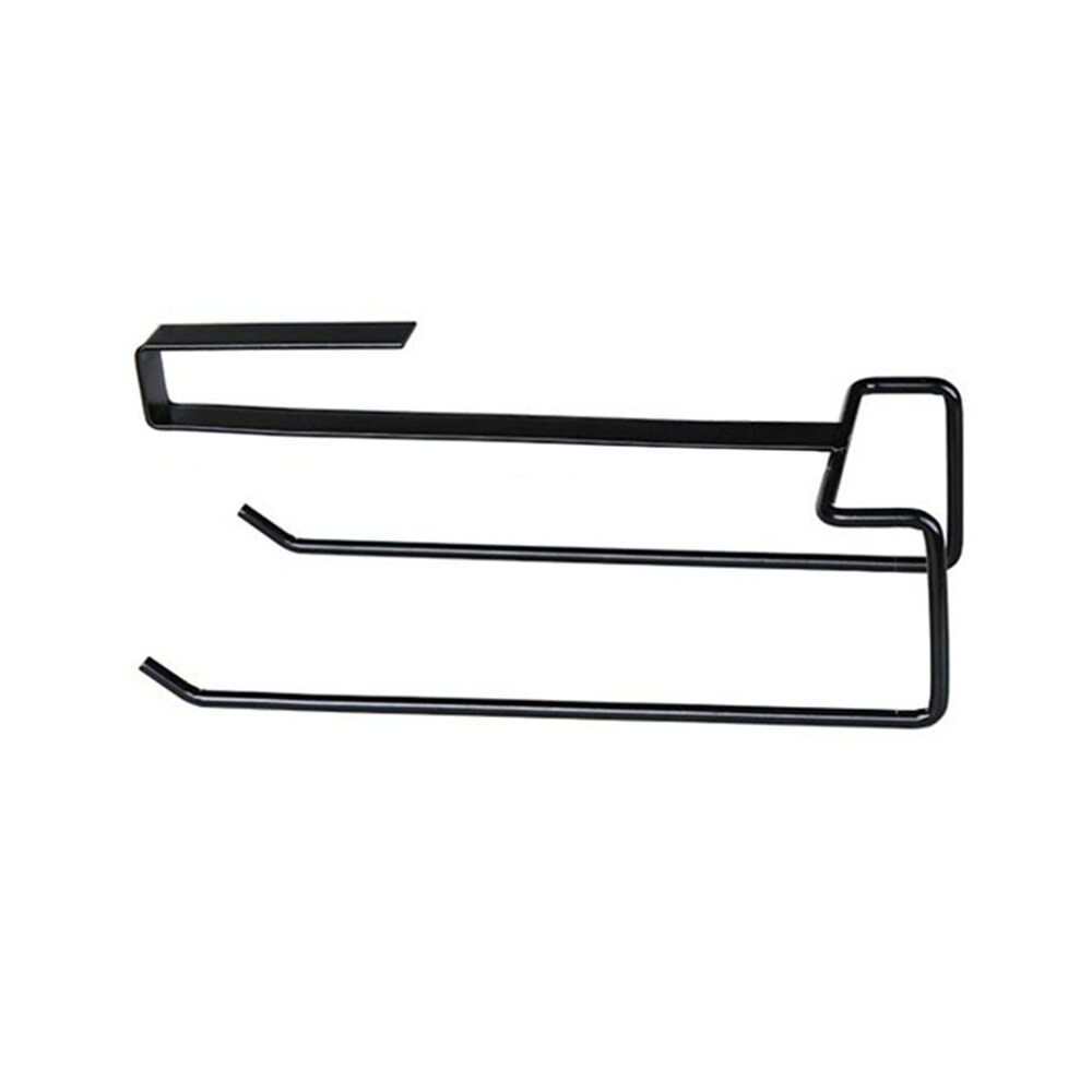 Kitchen Under Shelf Storage Rack Cupboard Tissue Paper Holder Nail-free Paper Towel Rack Rag Hanger Double Row Rag Firm Frame: Default Title