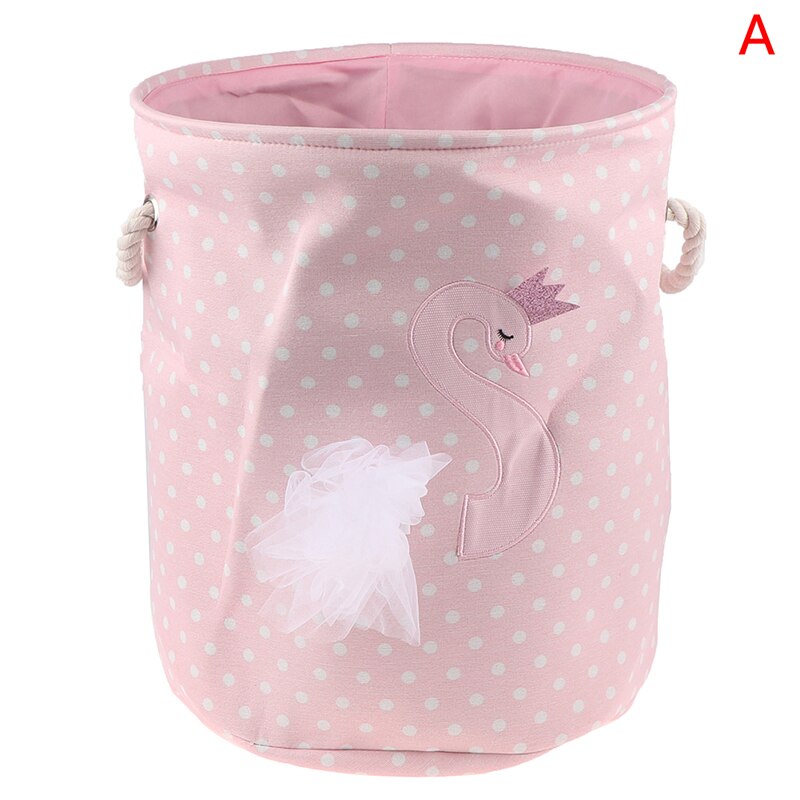 Corbeille à jouets pliable avec grande capacité, divers modèles, cygne rose, chat, dinosaure, boîte de rangement pour la maison, panier à linge , 35x40: A
