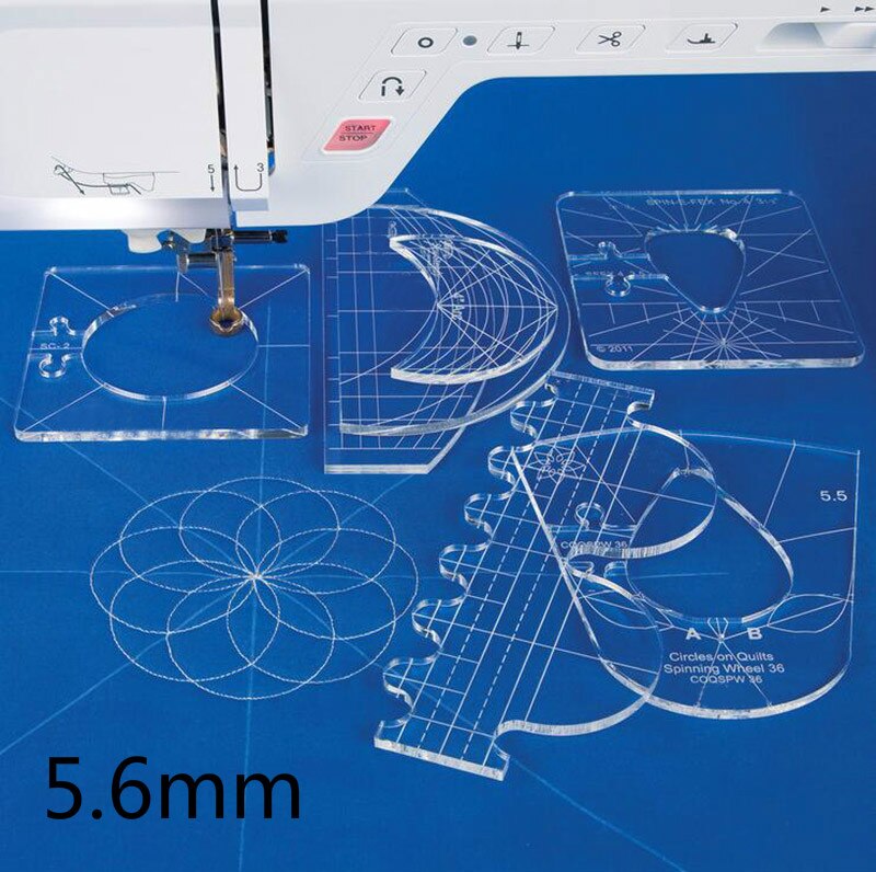Linjal mall provtagningsset för hushållssymaskin 1 set = 6 st #rl -06: Rl -06(5.6mm)