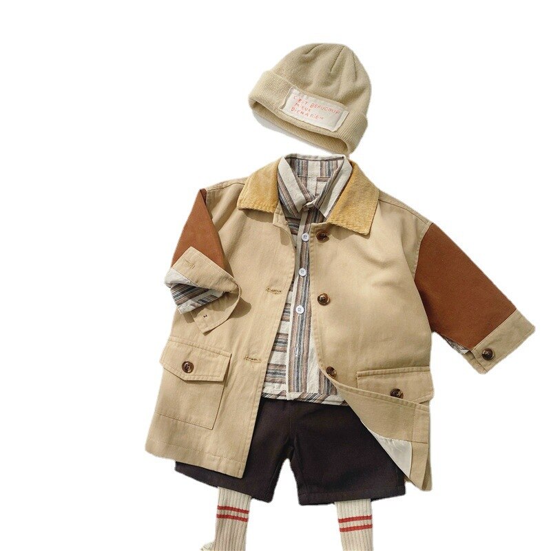 Lente Herfst Baby Jongens Meisjes Patchwork Lange Mouwen Jas Kinderen Kleding Baby Jongen Meisje Jas Windjack Kinderen Jas
