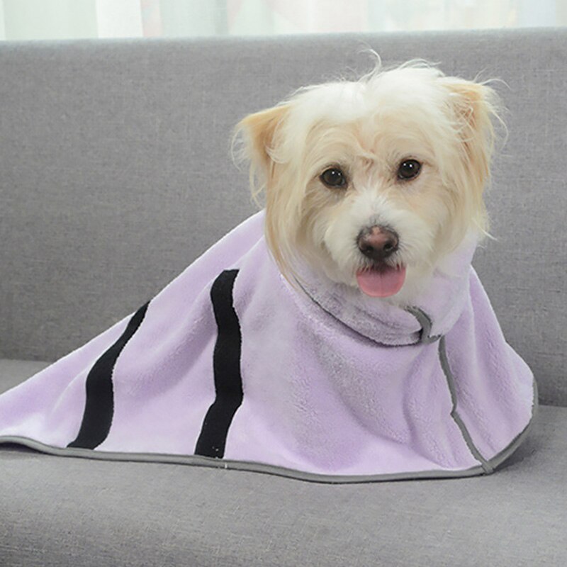 Pet Bath Towel Bathrobe Microfiber Quickly Absorbing Drying Towel For Dog Cat Shower Grooming Tools Pet Supplies