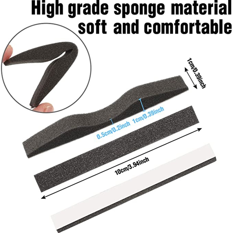 100pcs Microfiber Memory Foam Anti-Fog Nose Bridge Pads Self-Adhesive Protection Strip Seal Nose Cushion 100x10x10mm TB