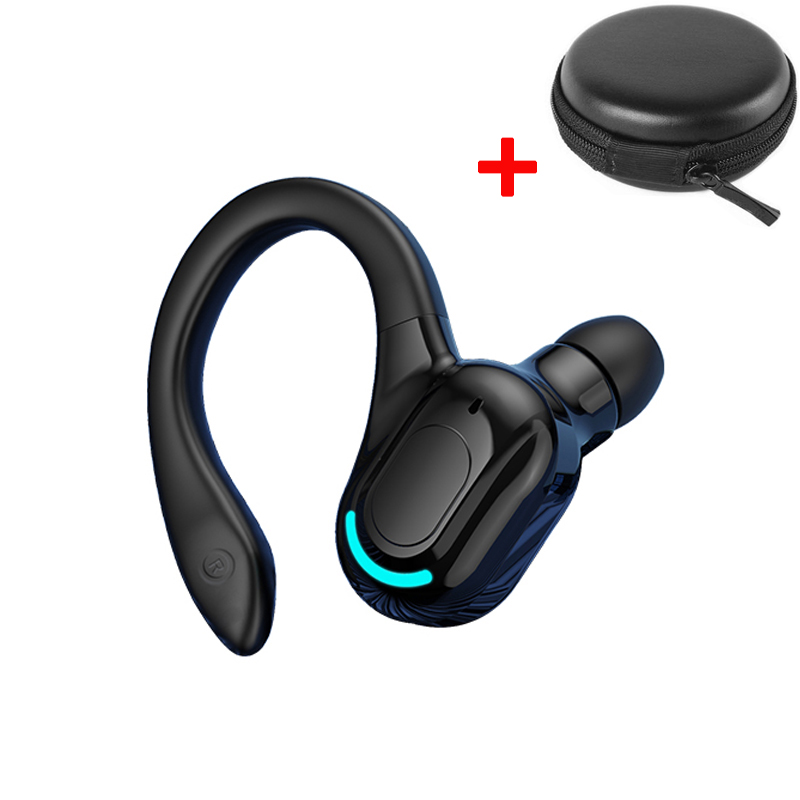 VAORLO-auriculares inalámbricos M-F8, cascos con Bluetooth 5,2, gancho para la oreja, Mini auriculares de negocios, cancelación de ruido de graves HIFI, Auriculares deportivos para juegos: Rosa