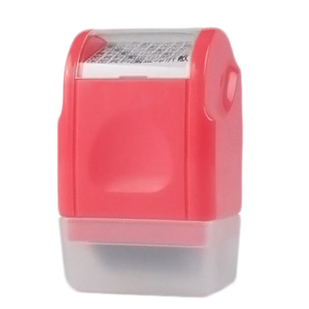 Guard Your ID Mini Roller stamp self-Inking Stamp Messy Code Security Identity Theft Protection Seal: Pink