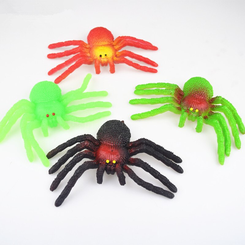 big size Halloween Novel Black TPR Simulation Spider Shaped Rubber Kids/Children Toy: 14X8cm