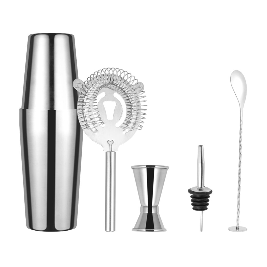 550ML/750ML Storage Stand Stainless Steel Cocktail Shaker Mixer Wine Martini Boston Shaker For Bartender Drink Party Bar Tools: 6p Tools