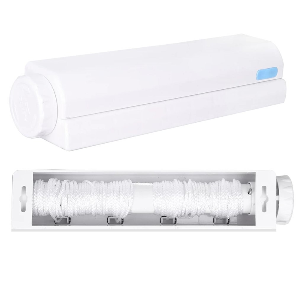 Retractable Laundry Hanger Indoor Clothes Hanger Rope Wall Mounted Hanger Drying Towel Rack Clothesline Bathroom Clothes Dryer