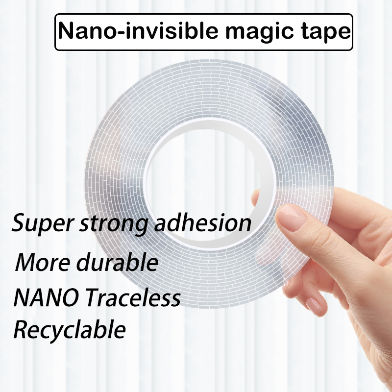 Nano-Klebeband, doppelseitig, wasserfest, wiederverwendbar, Stark klebend, reinigbares Klebeband für Küche und Badezimmer