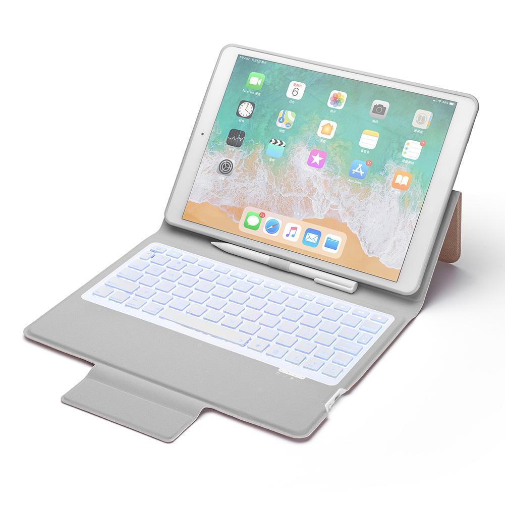 Gorąca sprzedaż Tablet klawiatura delikatne tekstury klapki skórzane etui Bluetooth bezprzewodowa klawiatura podświetlenie dla iPad 10.2 cal 2019