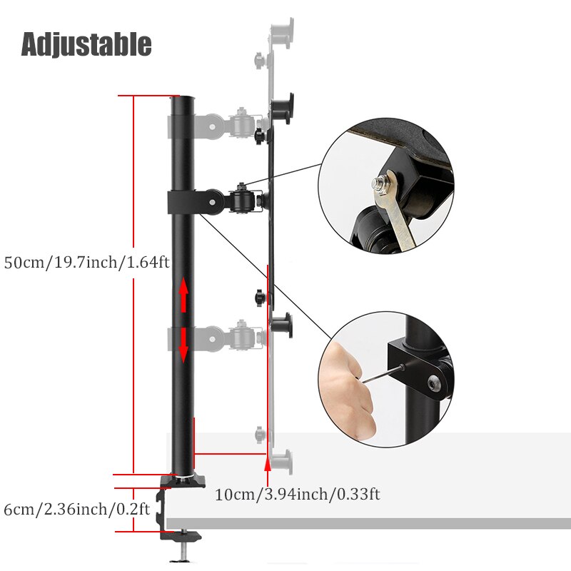 Tablet Holder with Desk Clamp Mount Wall Bracket Stand for iPad Pro 12.9" 10 inch Air Mini Monitor Samsung Huawei