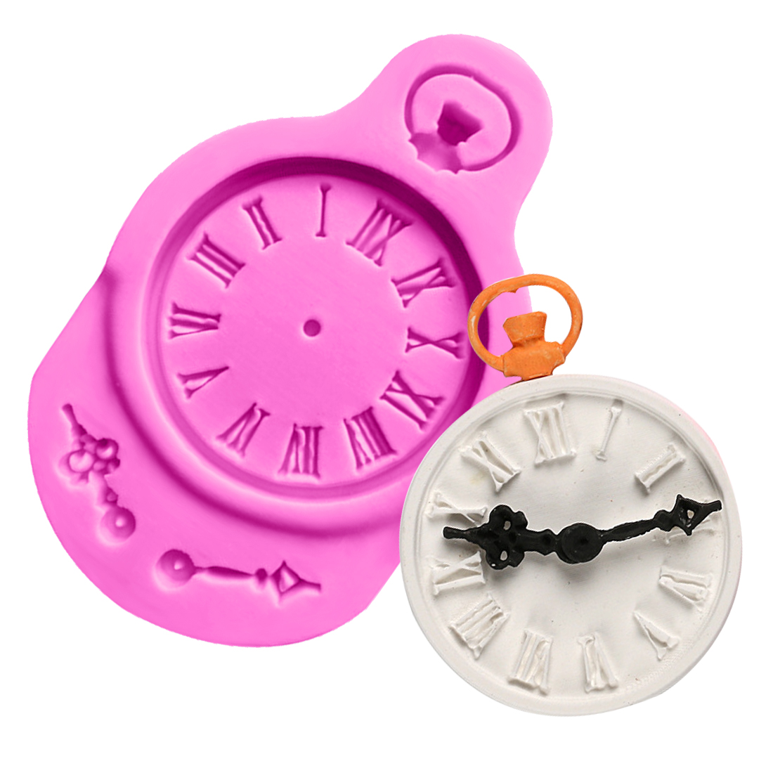 Goede Klok Vorm Siliconen Mal Voor Taart Decoraties Gereedschap Fondant Polymeer Klei Hars Snoep