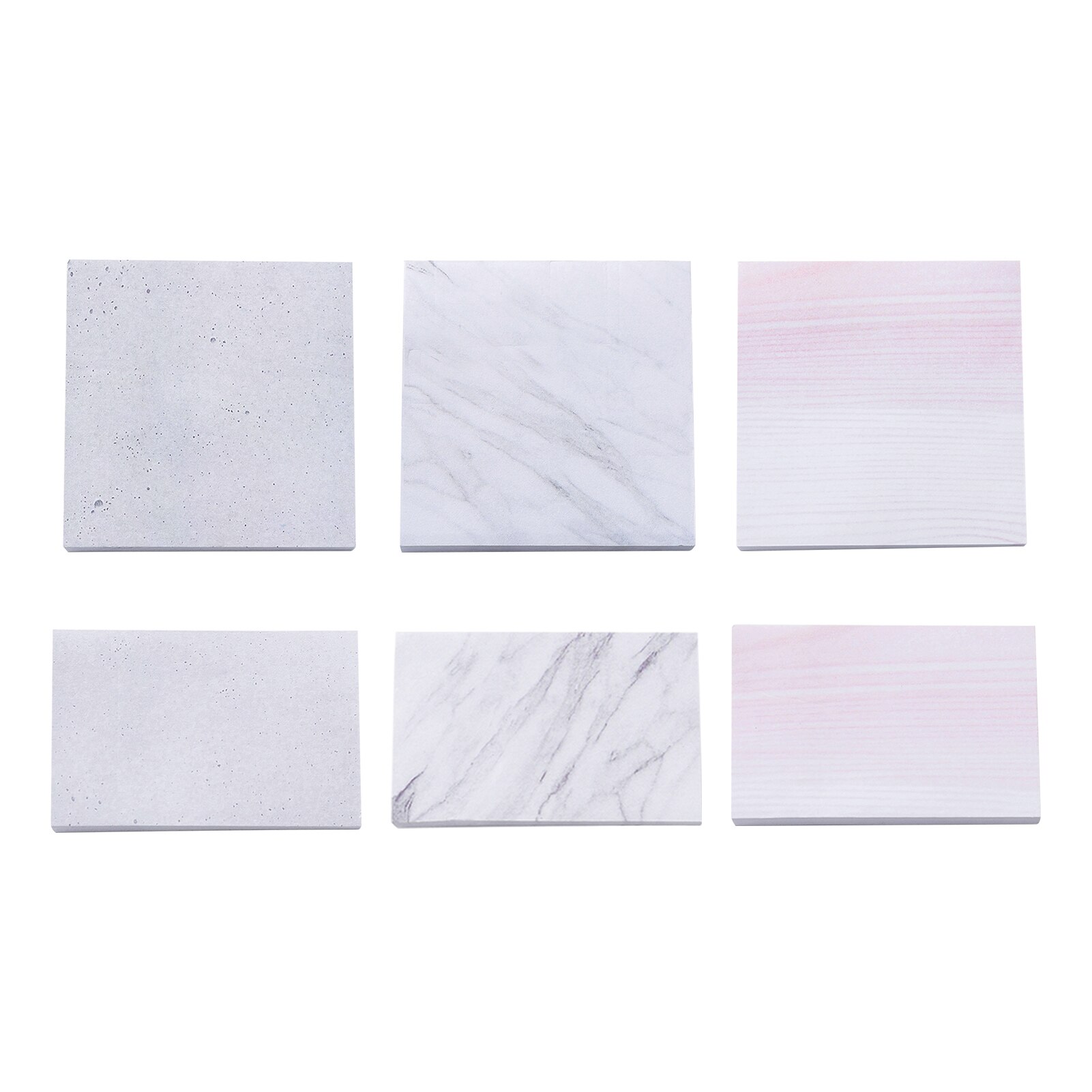 6 Stks/set School Draagbare Home Office Studie Multifunctionele Zelfklevende Nota Pads Diy Voor Herinneringen Steen Textuur Briefpapier